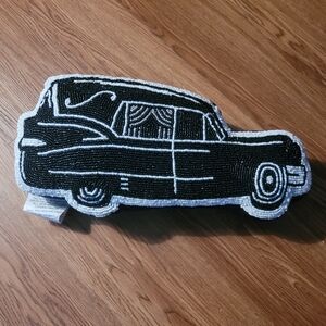 Hearse beaded pillow Halloween goth psychobilly deathrock flower car classic